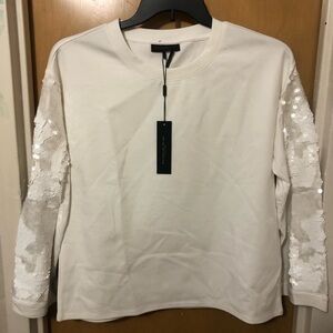 Donna Karan Sequins Sleeved Top